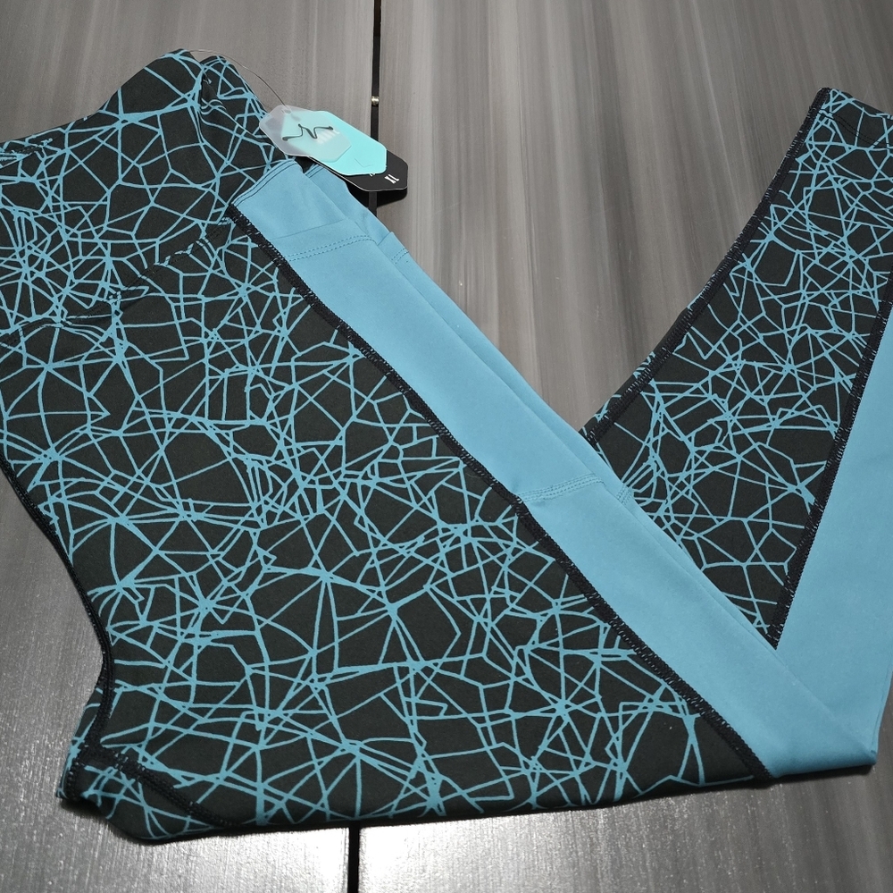 NEW LuLaRoe Black and Teal Workout Leggings